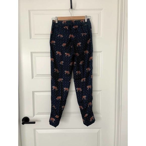 J Crew Tiger Print Silk Easy Pants - Picture 4 of 7